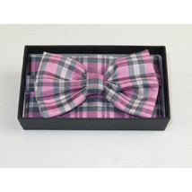 Men Bow Tie/Hankie Formal For Tuxedo or Business Suit #BT25 Pink Gray image 4