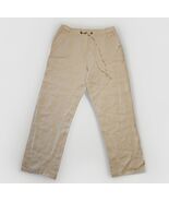 JM Collection Linen Pants Womens 8 Petite Cream Straight Leg Elastic Dra... - $338.88 MXN