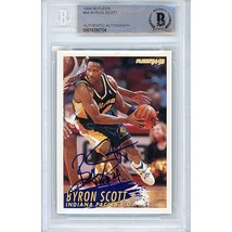 Byron Scott Indiana Pacers Autographed 1994 Fleer Beckett BGS On-Card Auto Slab - $98.97