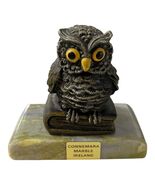 Vintage Connemara Marble Owl Figurine Ireland Stone Base Irish Souvenir - $730.51 MXN