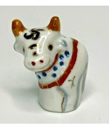 Vintage Chinese Hand Painted Zodiac Animal Shaped Thimble Porcelain &quot;Ox&quot;... - £10.38 GBP