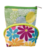 Clinique Vintage Tropical Floral Linen Cosmetic Make Up Zip Top Pouches ... - $265.14 MXN