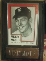 Mikey Mantle His Rookie Year Card Plaque - £27.54 GBP