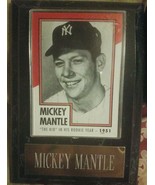 Mikey Mantle His Rookie Year Card Plaque - $35.00