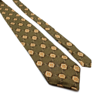 Claiborne 100% Silk Men&#39;s Ties For Dress Accessory USA Made Suit Green Tan Gold - £12.41 GBP