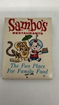 1960&#39;s, Sambo&#39;s, &quot;Un-Used&quot; Matchbook (Scarce / Vintage) - $10.84