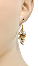 1.75&quot; Long Golden Vine Dainty Earrings By Carolee Faux Pearls Crystals Pageant - £25.59 GBP