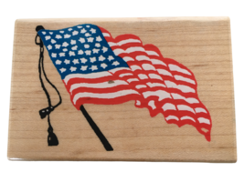 Inkadinkado Rubber Stamp American Flag Waving Patriotic Fourth of July Summer US - £7.96 GBP