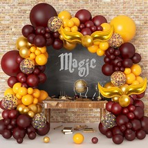 170Pcs Magical Wizard School Balloons Garland Party Decorations Gold Snicth Burg - £20.90 GBP