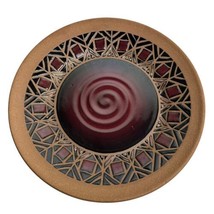 masak pottery studio art circle round plate 14” Hand thrown Stoneware - $69.29