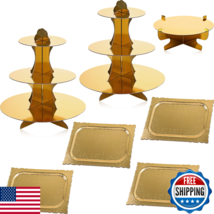 Zopeal 7 Pcs Dessert Table Display Set, 3-Tier Cupcake Stand &amp; Cake Holder - $32.97