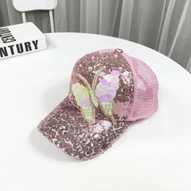 Peaked Women&#39;s Hat Personality Rhinestone Pearl Sequins Butterfly Net Hat Summer - £12.24 GBP