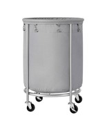 Round 45-Gallon Laundry Basket Hamper with Grey Fabric Bag Steel Frame o... - €173,92 EUR