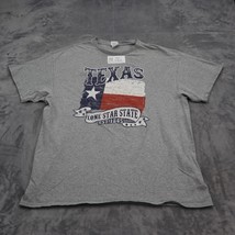 Texas Deltra Pro Weight Shirt Mens XL Gray Short Sleeve Graphic Print Design Tee - $16.71