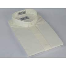Men Formal pastor shirt Classix Banded Collar less Hidden Button Front M08 Ivory image 7