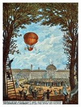 9599.Hot air balloon.people cheering in park.POSTER.decor Home Office art - £12.85 GBP+