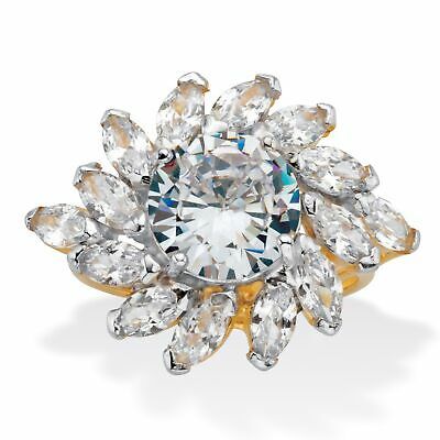 PalmBeach Jewelry Gold-Plated Silver Round and Marquise Cut CZ Cocktail Ring - $27.97