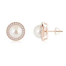 ANGARA South Sea Pearl Halo Studs with Milgrain 14K S... - £3,895.57 GBP