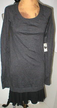 New NWT $109 Rachel Roy Dress Gray Black Sweater Small S Long Sleeves Vi... - £84.85 GBP