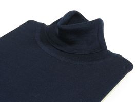 Men PRINCELY Turtle neck Sweater From Turkey Soft Merino Wool 1011-80 Navy Blue image 2