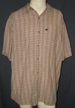 The North Face Men's Short Sleeve Button Up Brown Plaid Shirt - $8.85