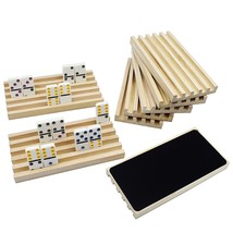 Wooden Domino Racks/Trays Set Of 8, Domino Tiles Holders For Mexican Train, Rumm - $39.99