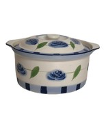 BIA Blanc De Table Covered Casserole Dish &amp; Lid Set White Blue Floral 7&quot;... - $19.79