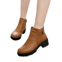 Student High-Heeled Martin Boots Bare Boots Women&#39;s Shoes Thick Short Boots - £31.16 GBP