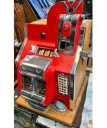 MILLS 1c QT Chevron Slot Machine circa 1936 Red Finish - $4,147.23 CAD