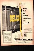 1954 Delco Battery Trucks Cars Service Power Full Size Vintage Print Ad b3 - $24.11