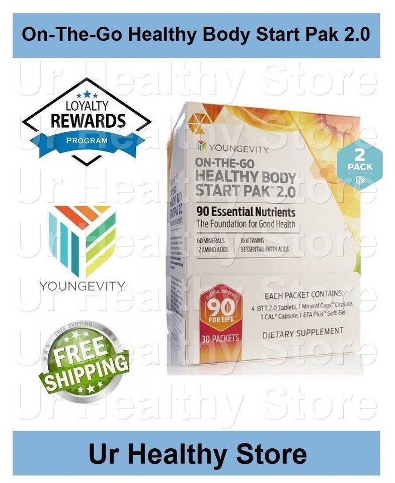 Youngevity On The Go Healthy Body Start Pak 2.0 30ct (2 PACK) - Complete... - $161.75