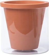 D&#39;Vine Dev 6 Inch Design Self Watering Pot For Indoor Plants, Terracotta, 1 - £29.56 GBP