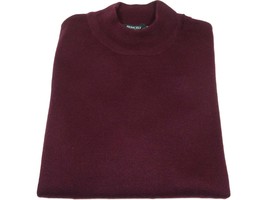 Mock Neck Merinos Wool Sweater PRINCELY From Turkey Soft Knits 1011-00 Burgundy image 2