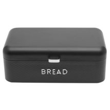 Home Basics Soho Bread Box For Kitchen Countertop, Metal, (Grey), Vented With Hi - £35.48 GBP