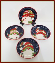 NEW Certified International Set of 4 Holiday Magic Gnomes Appetizer Plat... - $34.99