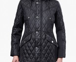 London Fog Zip Front Hooded Quilted Jacket Black - $118.00