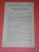 World War II War Department Pamphlet Vintage 1943 * - $19.99