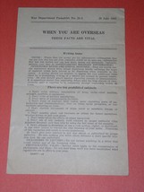 World War II War Department Pamphlet Vintage 1943 * - £15.04 GBP