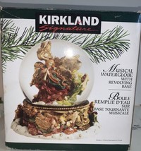 Kirkland Christmas Musical Waterglobe Revolving Base Snow Globe Hark Angels Sing - £31.04 GBP
