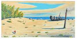 &quot;A Stroll By The Sea&quot; by Kenneth Stancin Signed 1981 Acrylic/Oil Painting - $14,750.63 MXN