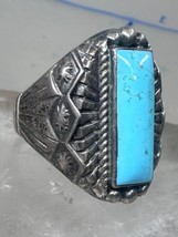 Navajo Turquoise ring size 11 sterling silver women men signed TD - £146.26 GBP