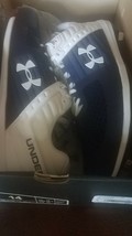 Size 14 Navy and White Under Amour Football Cleats Shoes - £69.03 GBP
