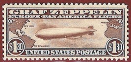 US C14 MNH VF $1.30 brown Graf Zeppelin between Continents 0225X0002 - $508.50