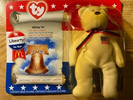 TY Libearty the Bear White 2000 McDonalds Happy Meal Toy New sealed - £14.93 GBP