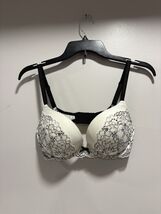 Victoria Secret Dream Angels Push Up White Black Lace Bra 34D - $16.99