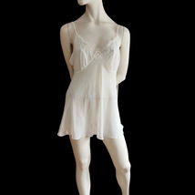 Secret Treasures Bridal Baby Doll Chemise Size Medium Sheer Ivory Beaded  - $241.80 MXN