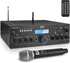 Pyle Wireless Microphone Bluetooth Amplifier-200W Peak Power Dual, Pda8Buwm - $118.97