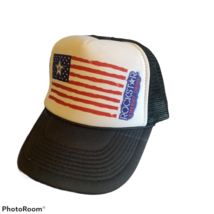 American Flag Rockstar Energy Drink Snapback Trucker Hat Mesh Black Nissun Cap - £11.71 GBP