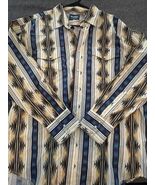 Wrangler Western Shirt Mens XXL Blue White Aztec Western Long Sleeve Pea... - $586.06 MXN