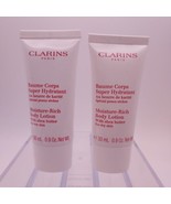 LOT OF 2 Clarins Moisture Rich Body Lotion Shea Butter Dry Skin .9oz ea ... - €10,18 EUR